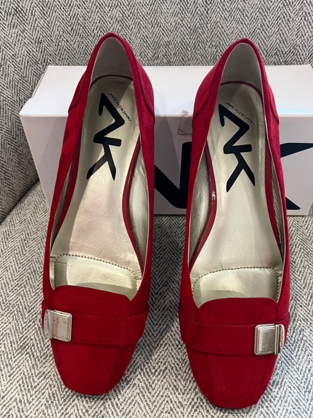 Anne Klein Red Suede Loafers size 9 - Picture 2 of 9